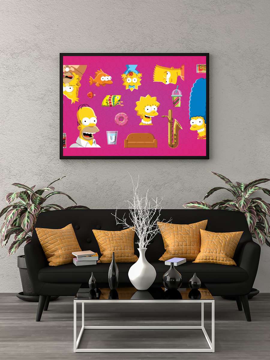 The Simpsons Dizi Tablo Siyah Çerçeveli Dizi Poster Duvar Tablo