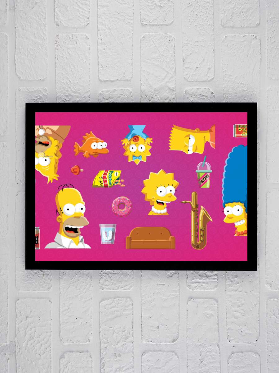 The Simpsons Dizi Tablo Siyah Çerçeveli Dizi Poster Duvar Tablo