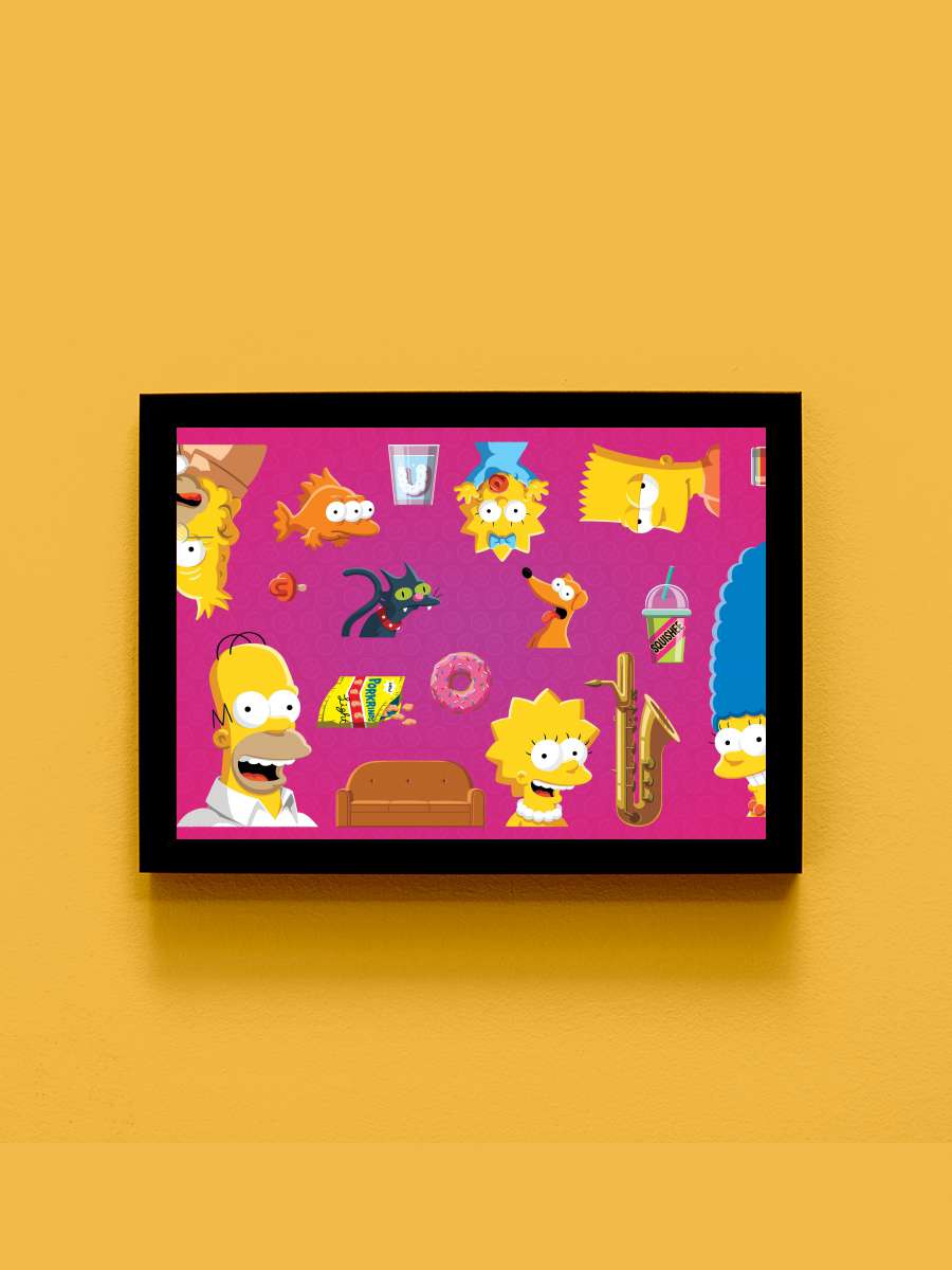 The Simpsons Dizi Tablo Siyah Çerçeveli Dizi Poster Duvar Tablo