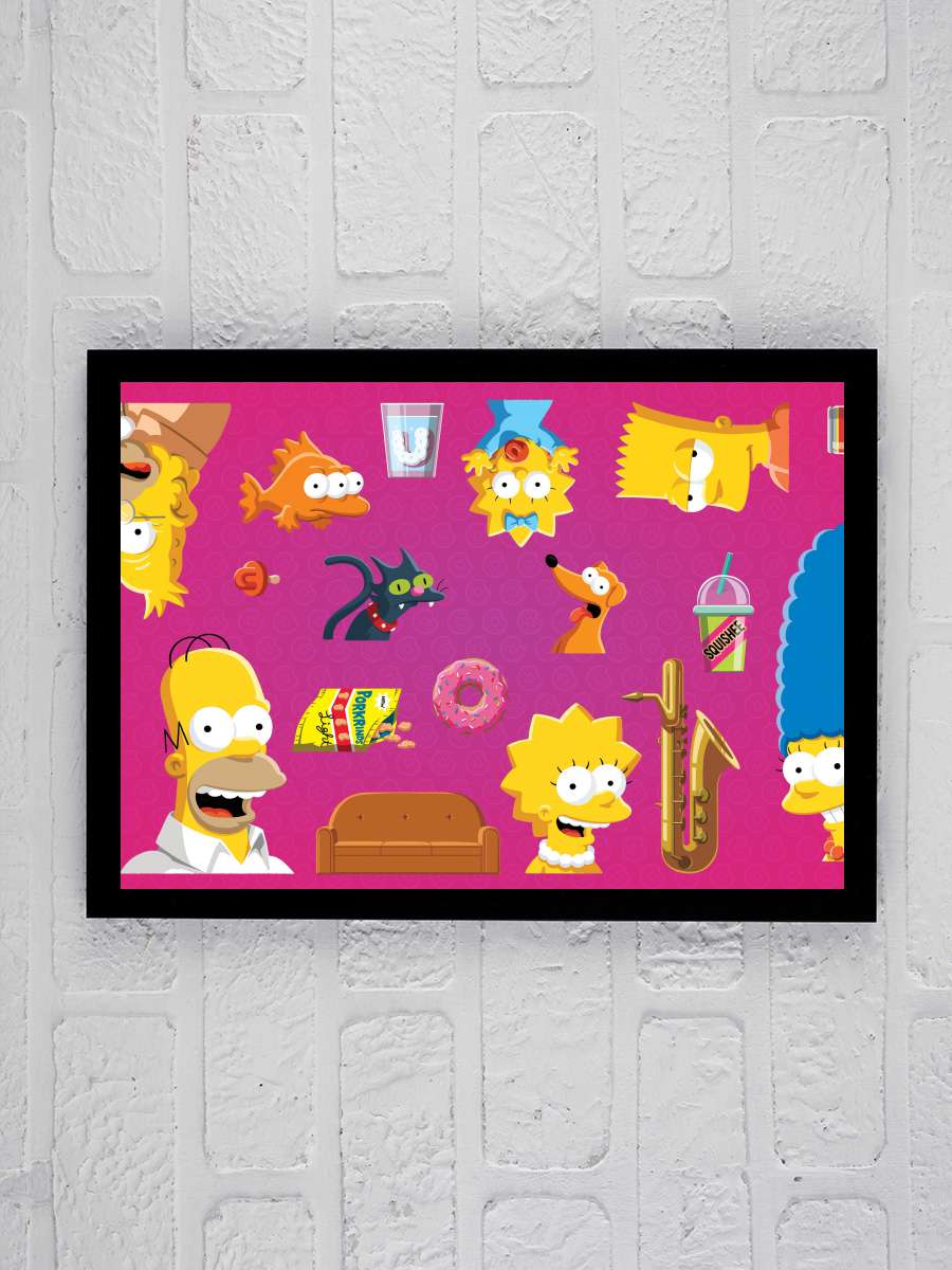 The Simpsons Dizi Tablo Siyah Çerçeveli Dizi Poster Duvar Tablo