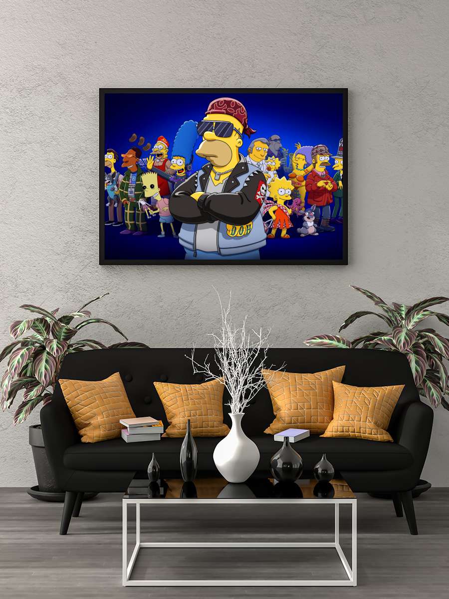 The Simpsons Dizi Tablo Siyah Çerçeveli Dizi Poster Duvar Tablo