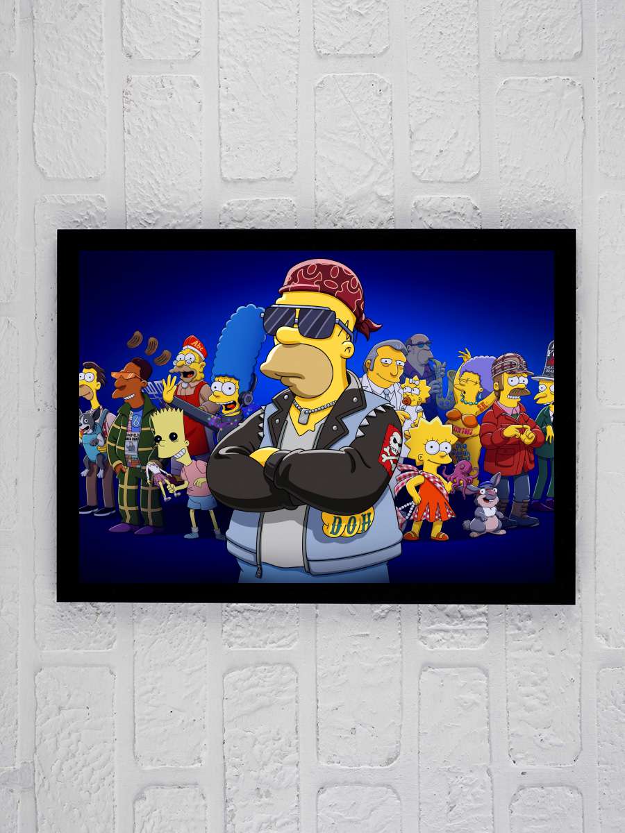 The Simpsons Dizi Tablo Siyah Çerçeveli Dizi Poster Duvar Tablo