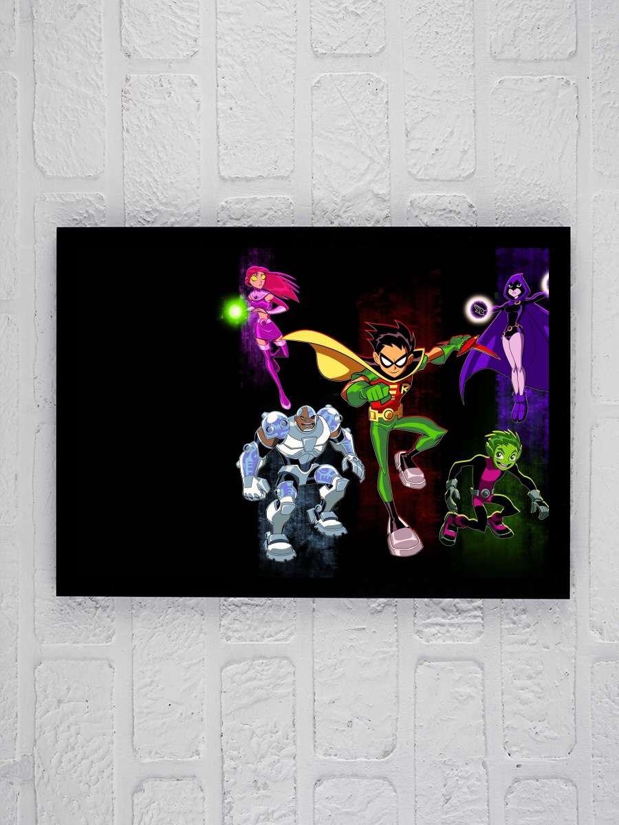 Teen Titans Dizi Tablo Siyah Çerçeveli Dizi Poster Duvar Tablo