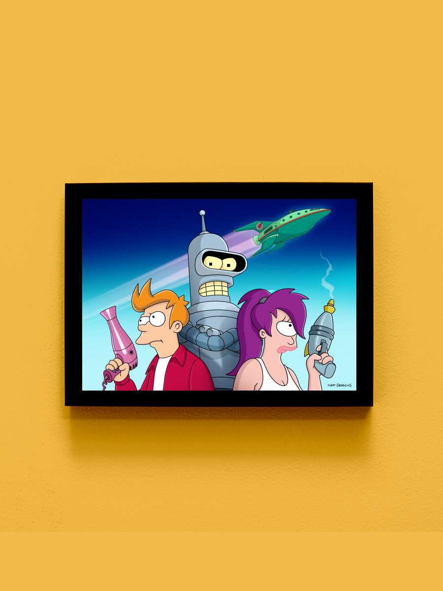 Futurama Dizi Tablo Siyah Çerçeveli Dizi Poster Duvar Tablo