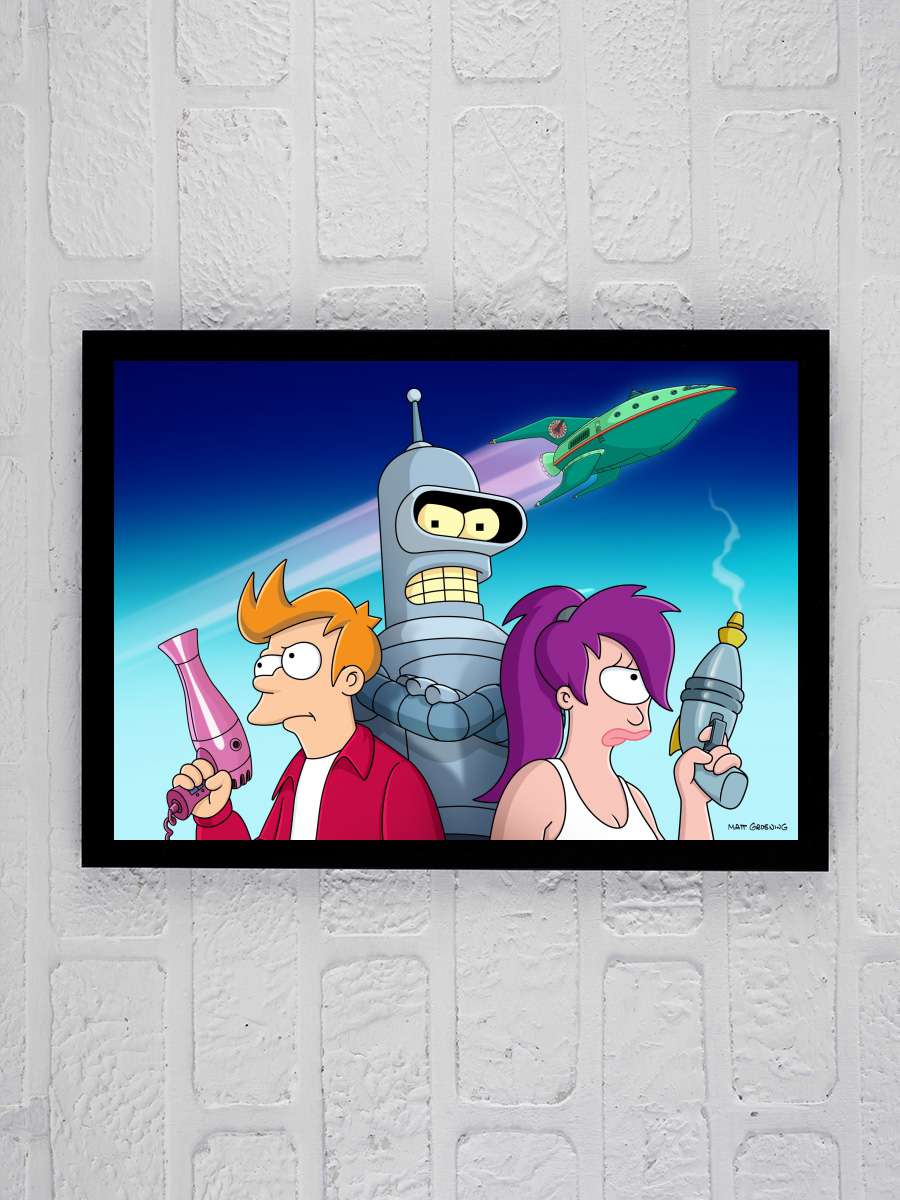 Futurama Dizi Tablo Siyah Çerçeveli Dizi Poster Duvar Tablo