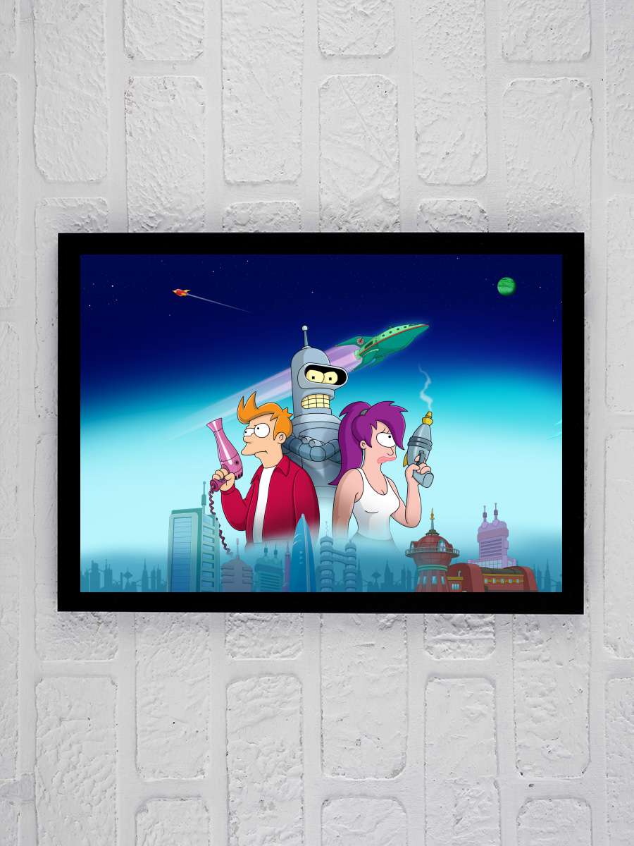 Futurama Dizi Tablo Siyah Çerçeveli Dizi Poster Duvar Tablo