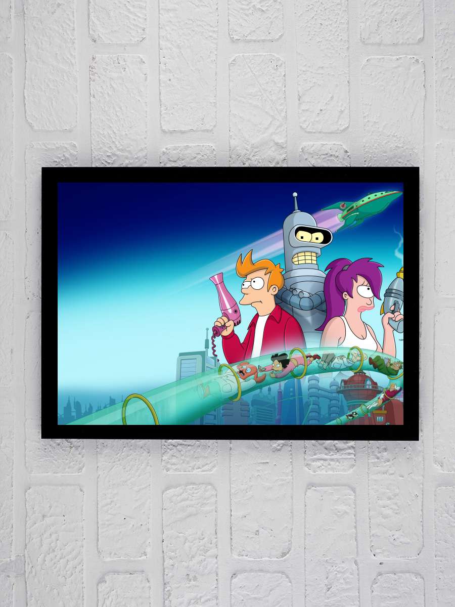 Futurama Dizi Tablo Siyah Çerçeveli Dizi Poster Duvar Tablo