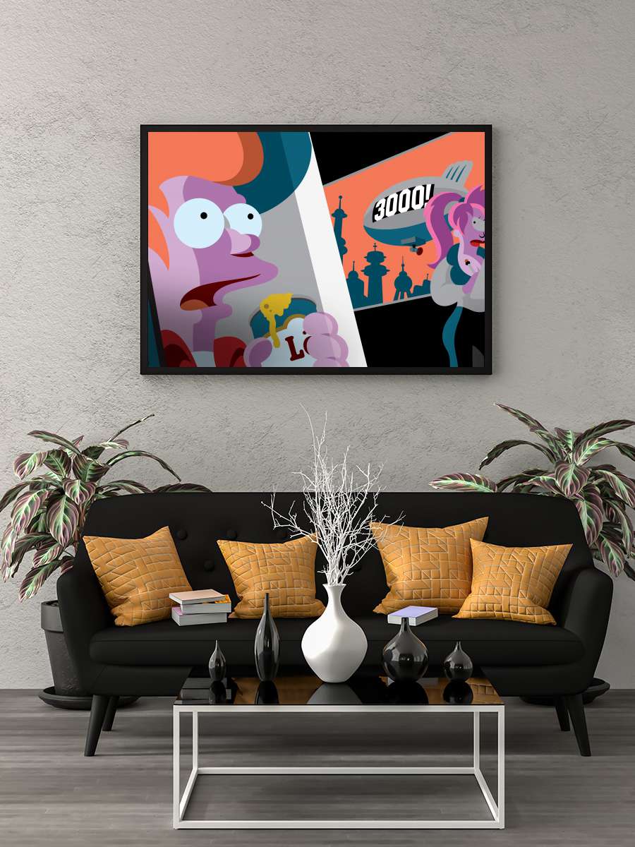 Futurama Dizi Tablo Siyah Çerçeveli Dizi Poster Duvar Tablo