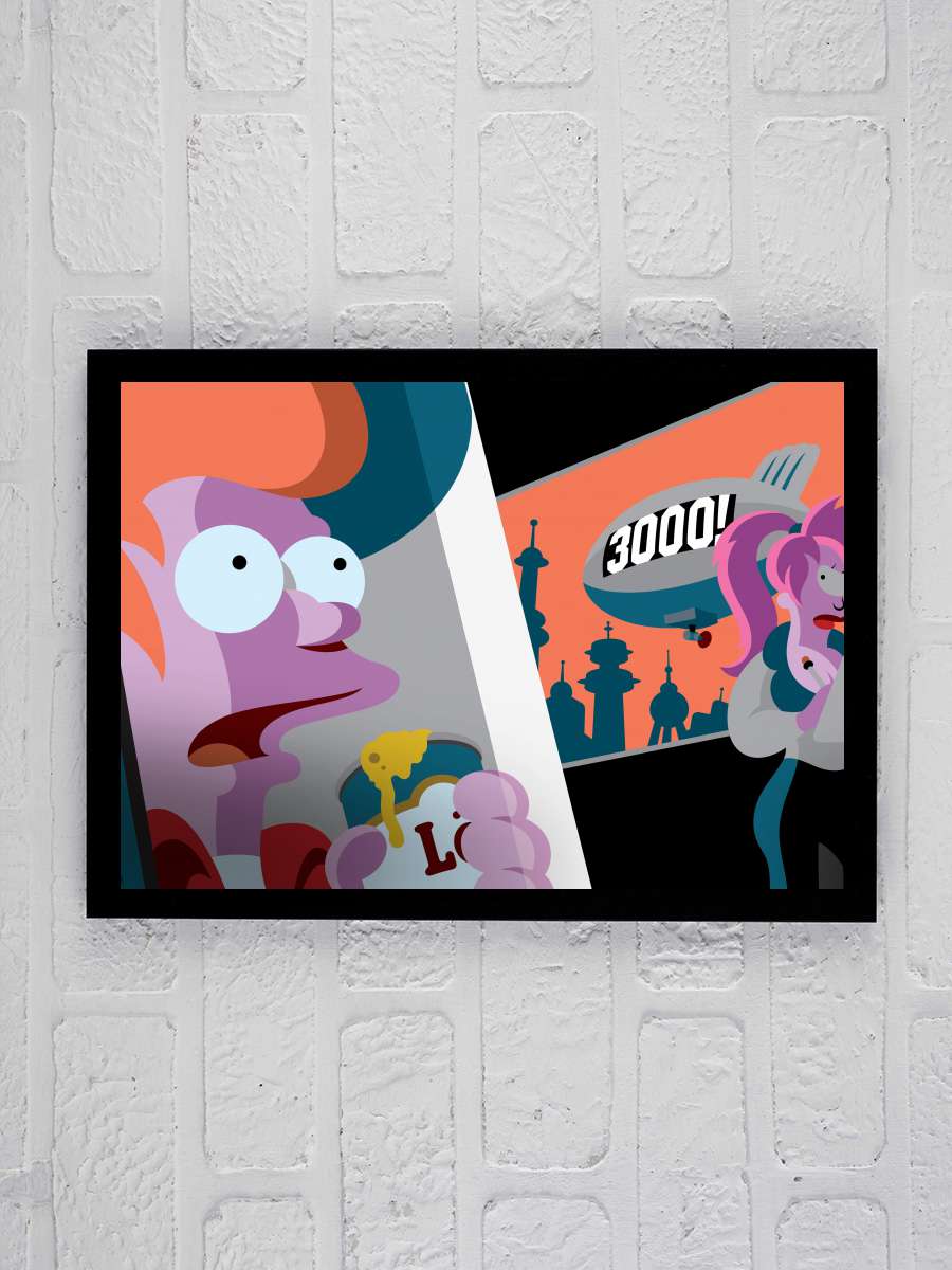 Futurama Dizi Tablo Siyah Çerçeveli Dizi Poster Duvar Tablo