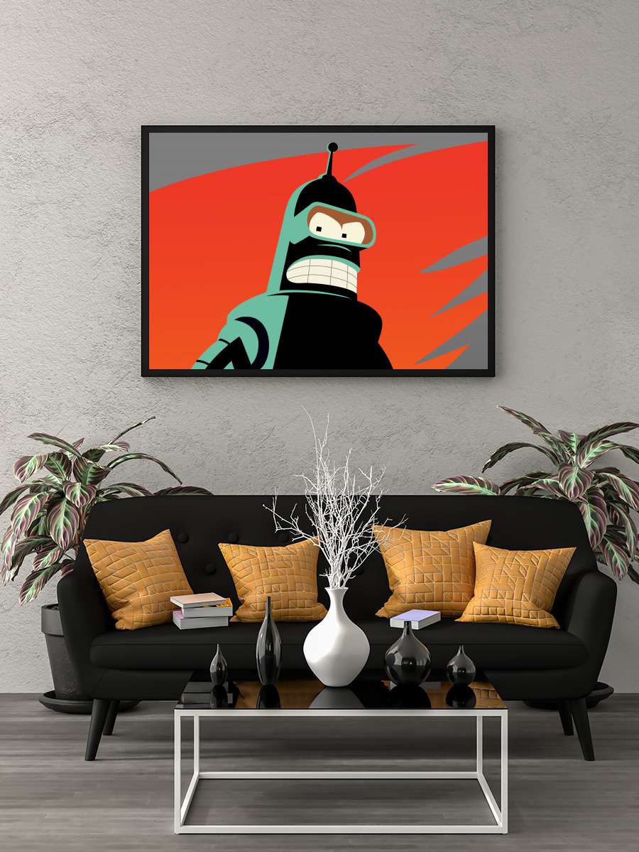 Futurama Dizi Tablo Siyah Çerçeveli Dizi Poster Duvar Tablo