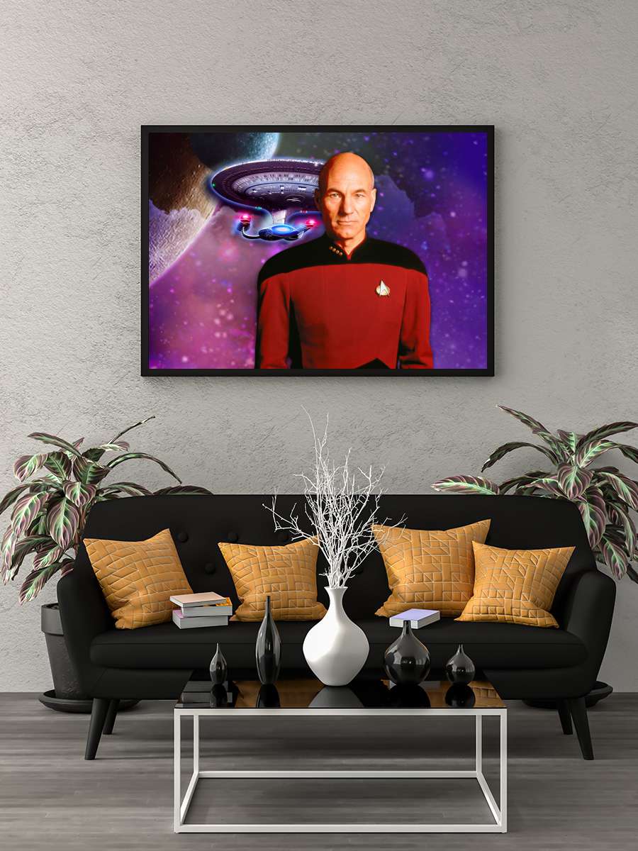 Star Trek: The Next Generation Dizi Tablo Siyah Çerçeveli Dizi Poster Duvar Tablo