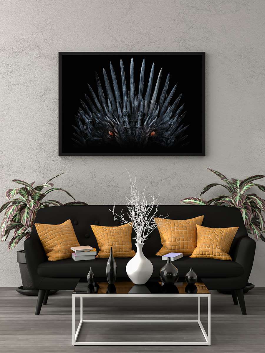 Game of Thrones Dizi Tablo Siyah Çerçeveli Dizi Poster Duvar Tablo