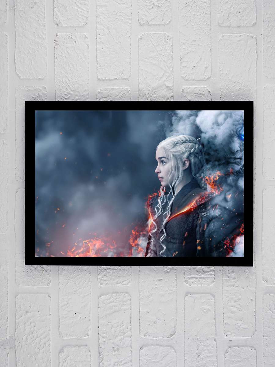 Game of Thrones Dizi Tablo Siyah Çerçeveli Dizi Poster Duvar Tablo