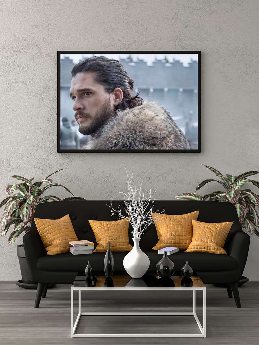 Game of Thrones Dizi Tablo Siyah Çerçeveli Dizi Poster Duvar Tablo