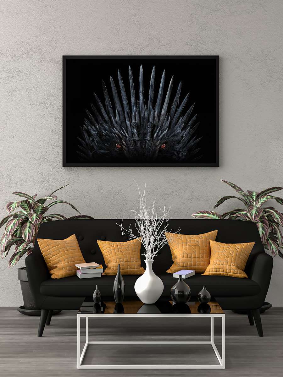 Game of Thrones Dizi Tablo Siyah Çerçeveli Dizi Poster Duvar Tablo