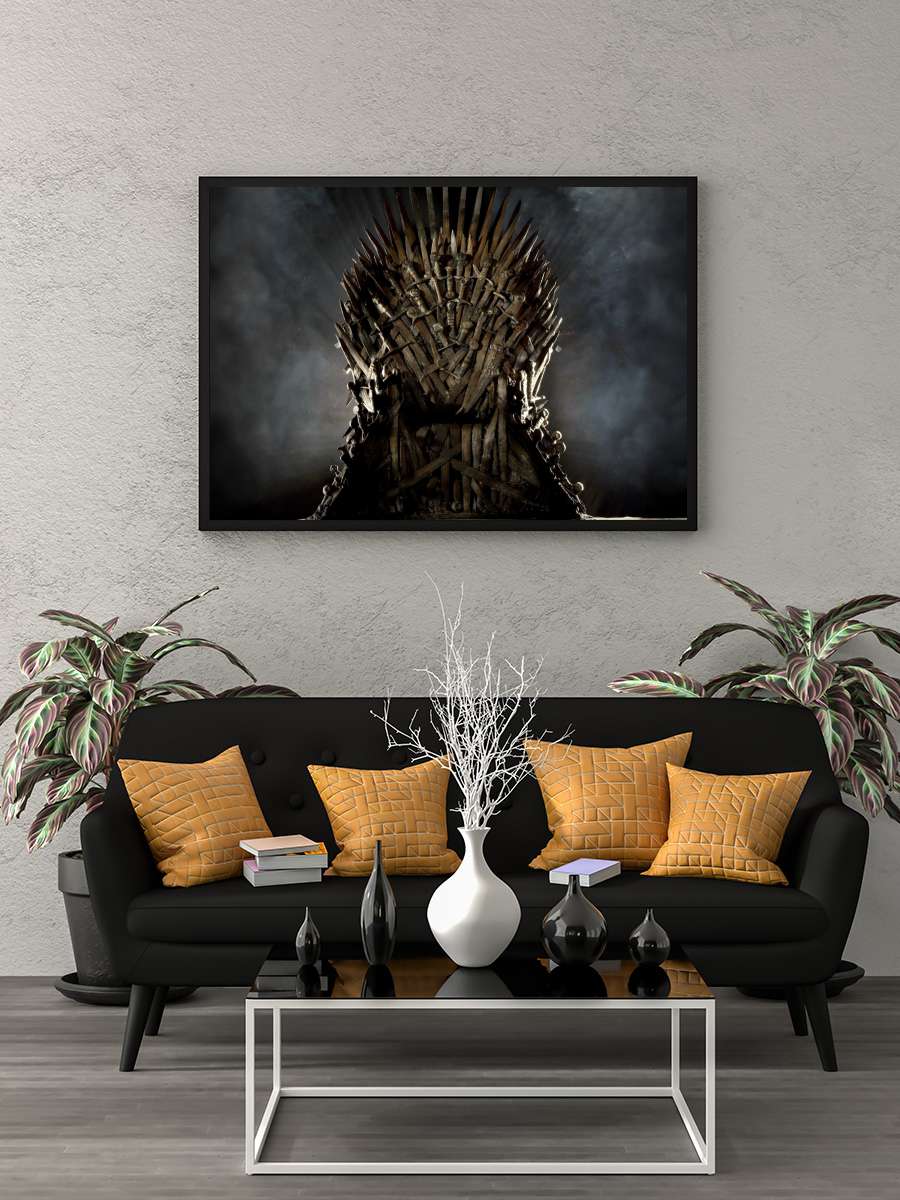 Game of Thrones Dizi Tablo Siyah Çerçeveli Dizi Poster Duvar Tablo