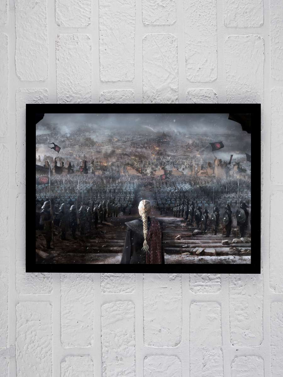 Game of Thrones Dizi Tablo Siyah Çerçeveli Dizi Poster Duvar Tablo