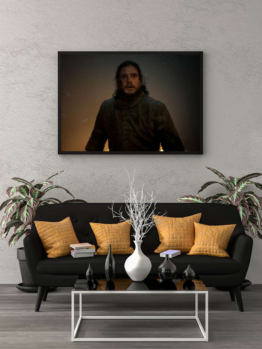 Game of Thrones Dizi Tablo Siyah Çerçeveli Dizi Poster Duvar Tablo