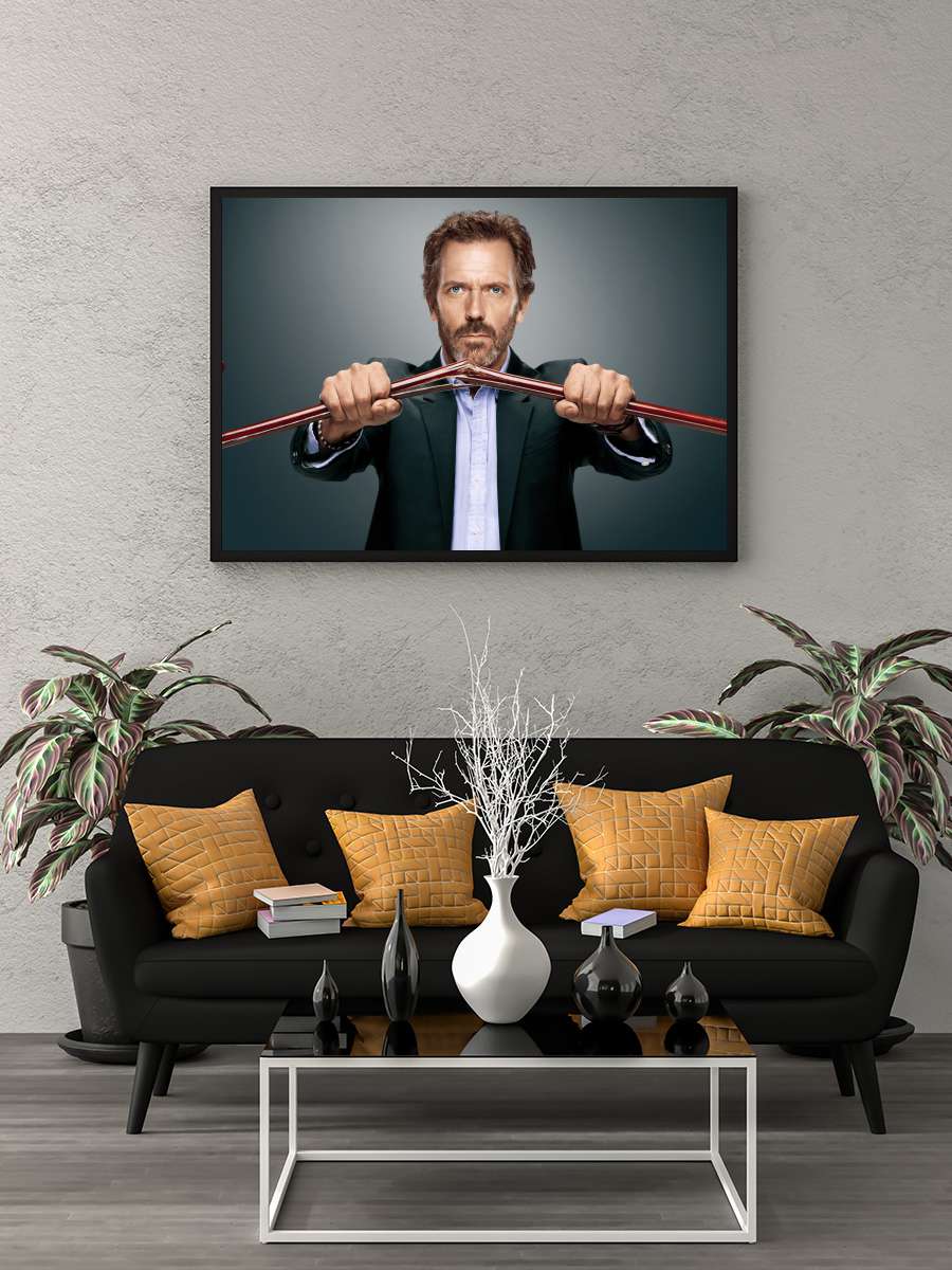 House, M.D. - House Dizi Tablo Siyah Çerçeveli Dizi Poster Duvar Tablo