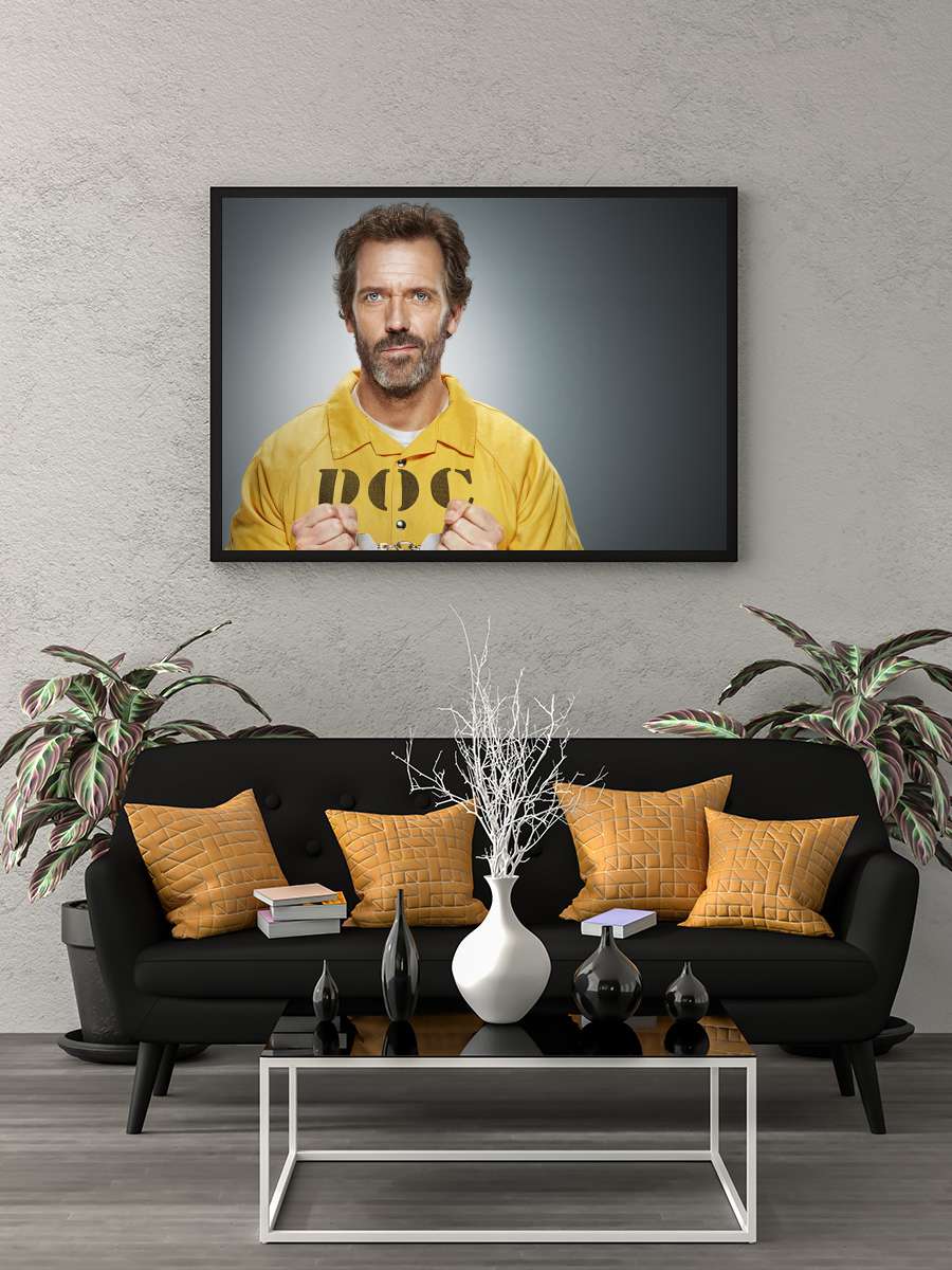 House, M.D. - House Dizi Tablo Siyah Çerçeveli Dizi Poster Duvar Tablo