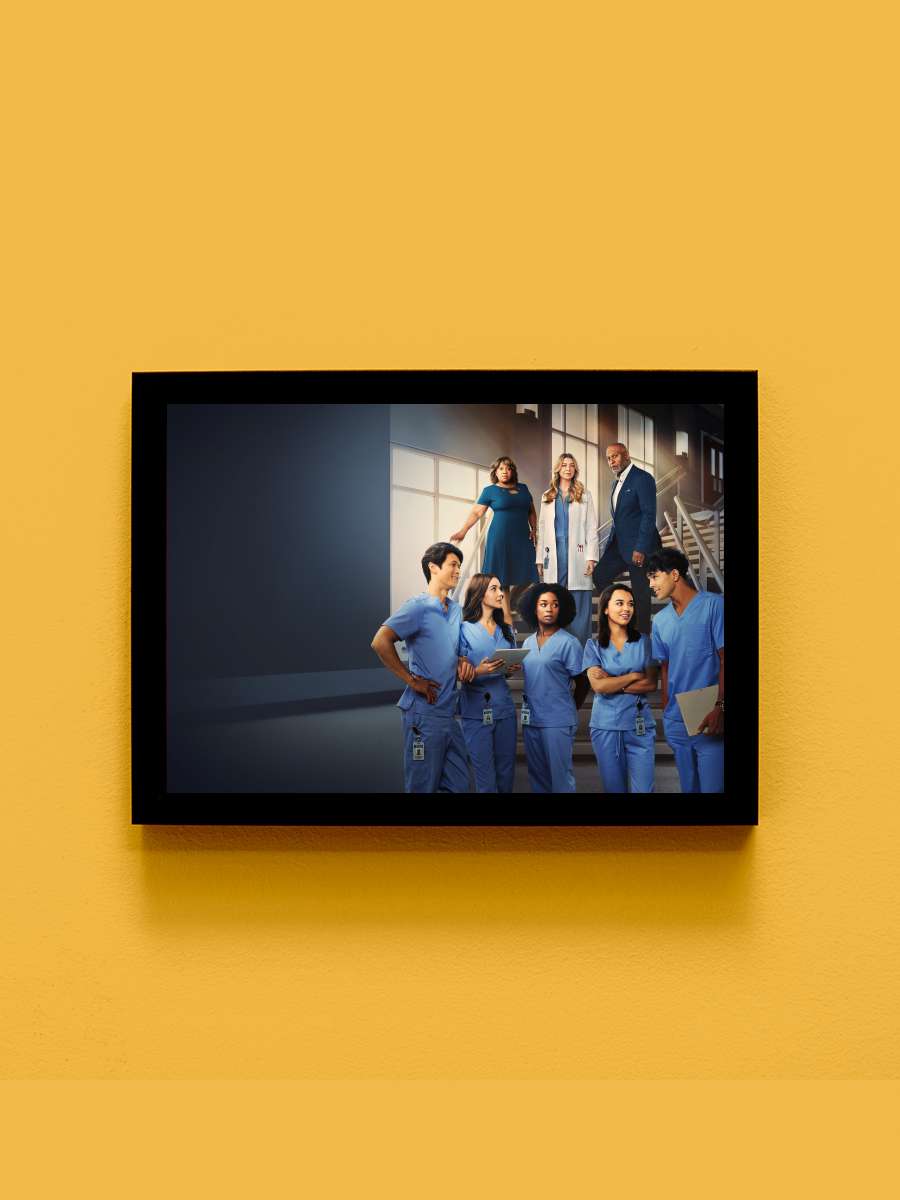 Grey's Anatomy Dizi Tablo Siyah Çerçeveli Dizi Poster Duvar Tablo