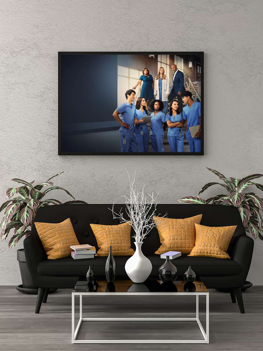 Grey's Anatomy Dizi Tablo Siyah Çerçeveli Dizi Poster Duvar Tablo