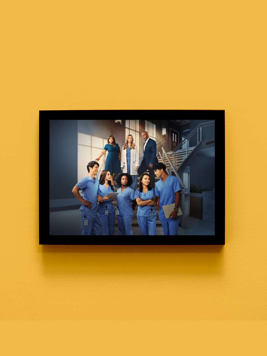 Grey's Anatomy Dizi Tablo Siyah Çerçeveli Dizi Poster Duvar Tablo