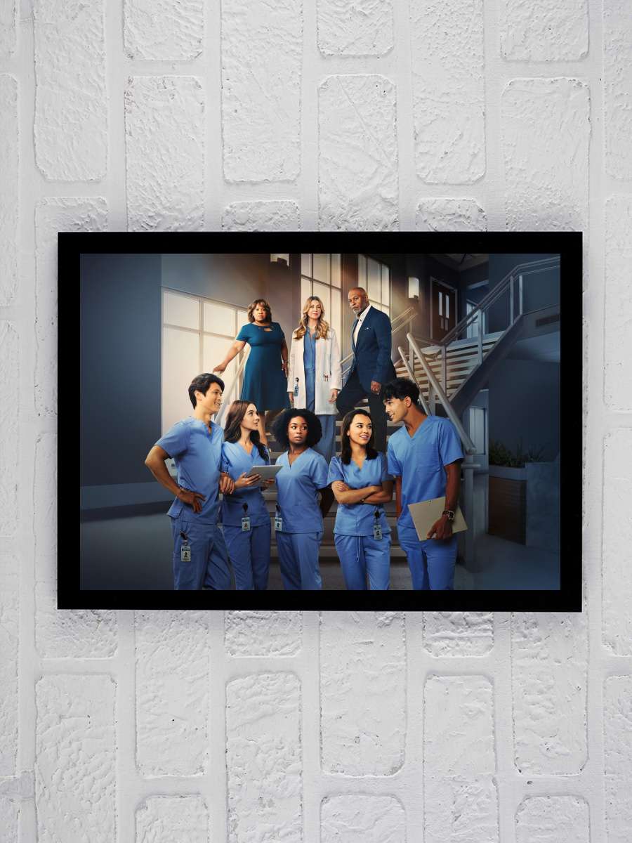 Grey's Anatomy Dizi Tablo Siyah Çerçeveli Dizi Poster Duvar Tablo