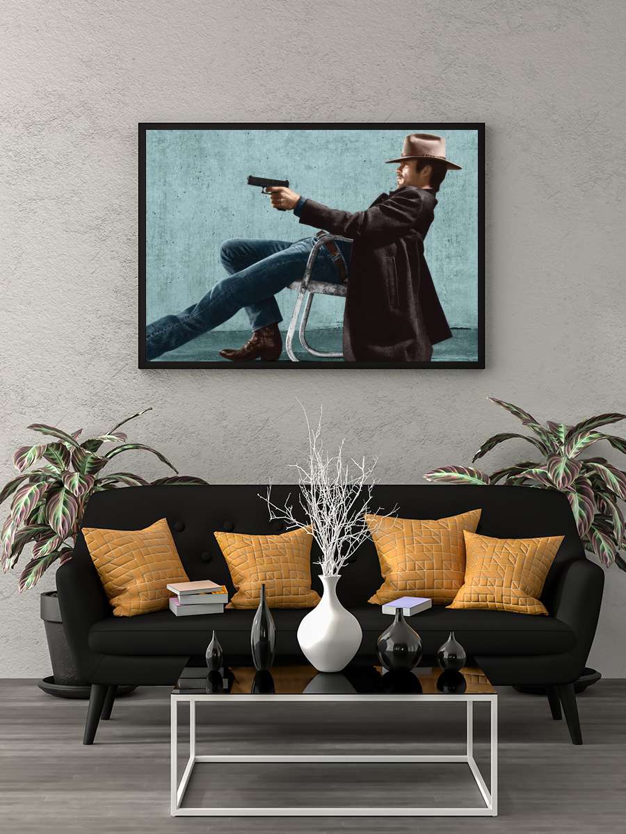 Justified Dizi Tablo Siyah Çerçeveli Dizi Poster Duvar Tablo