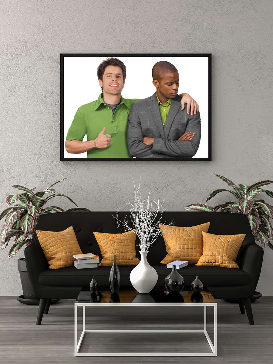 Psych Dizi Tablo Siyah Çerçeveli Dizi Poster Duvar Tablo