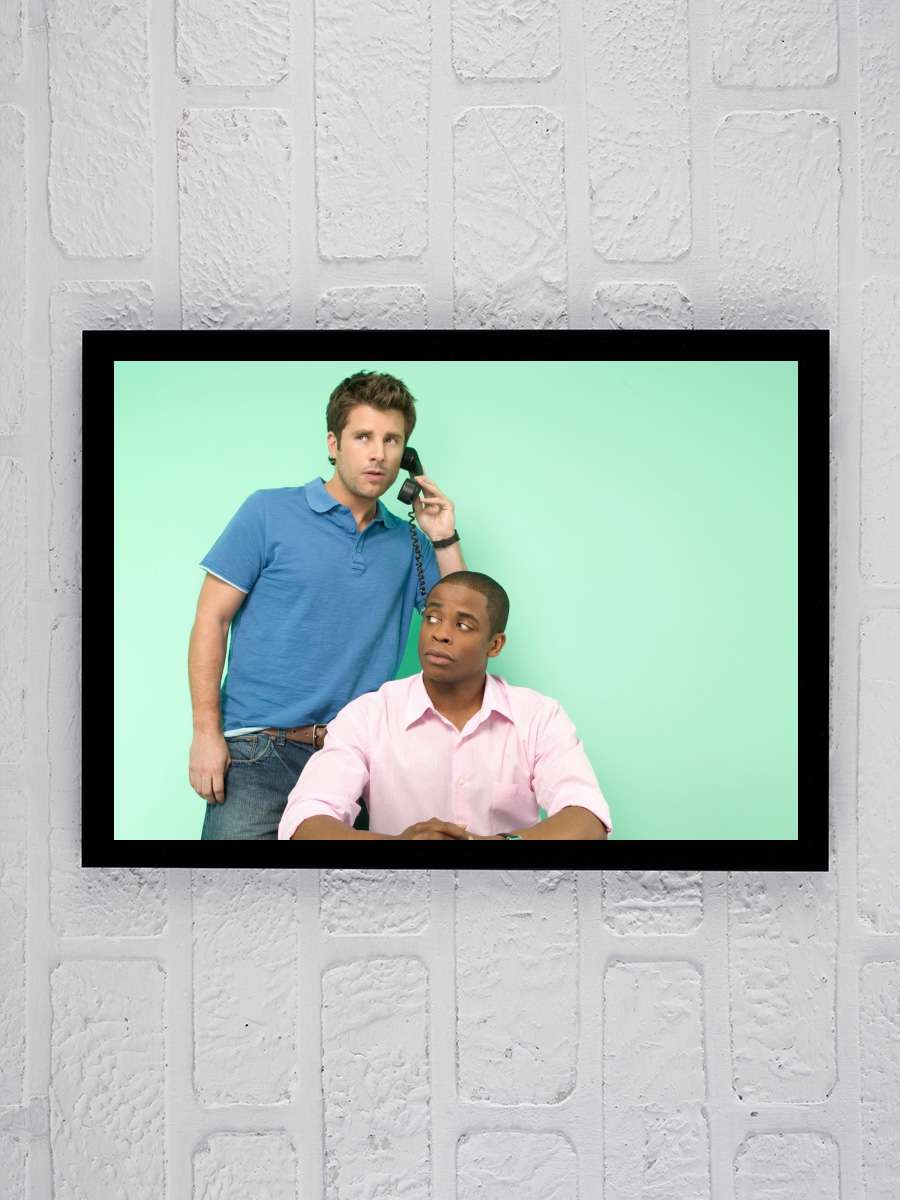 Psych Dizi Tablo Siyah Çerçeveli Dizi Poster Duvar Tablo