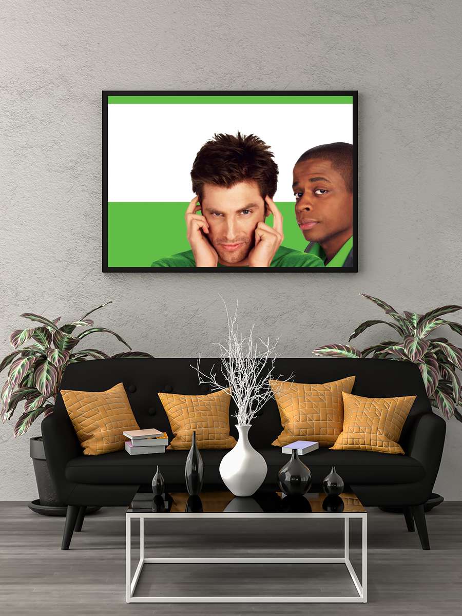 Psych Dizi Tablo Siyah Çerçeveli Dizi Poster Duvar Tablo