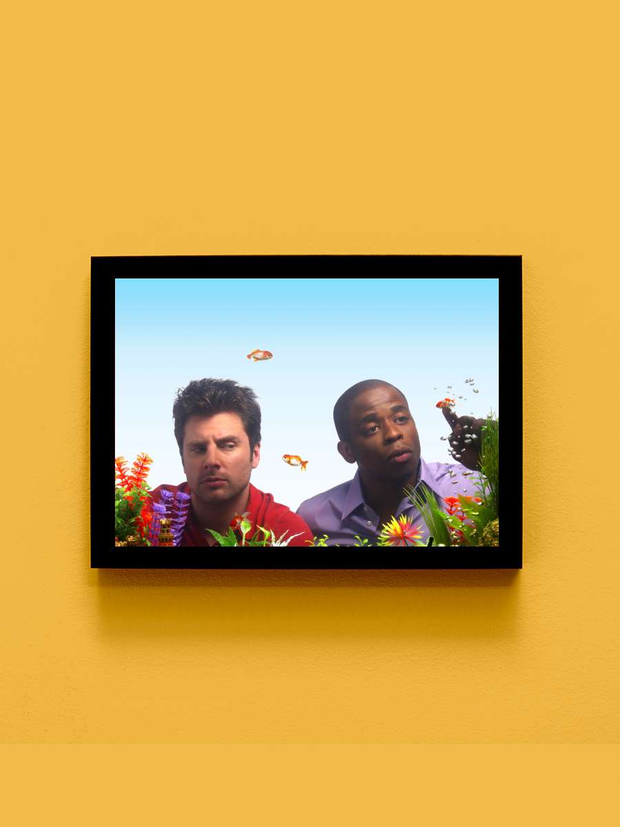 Psych Dizi Tablo Siyah Çerçeveli Dizi Poster Duvar Tablo