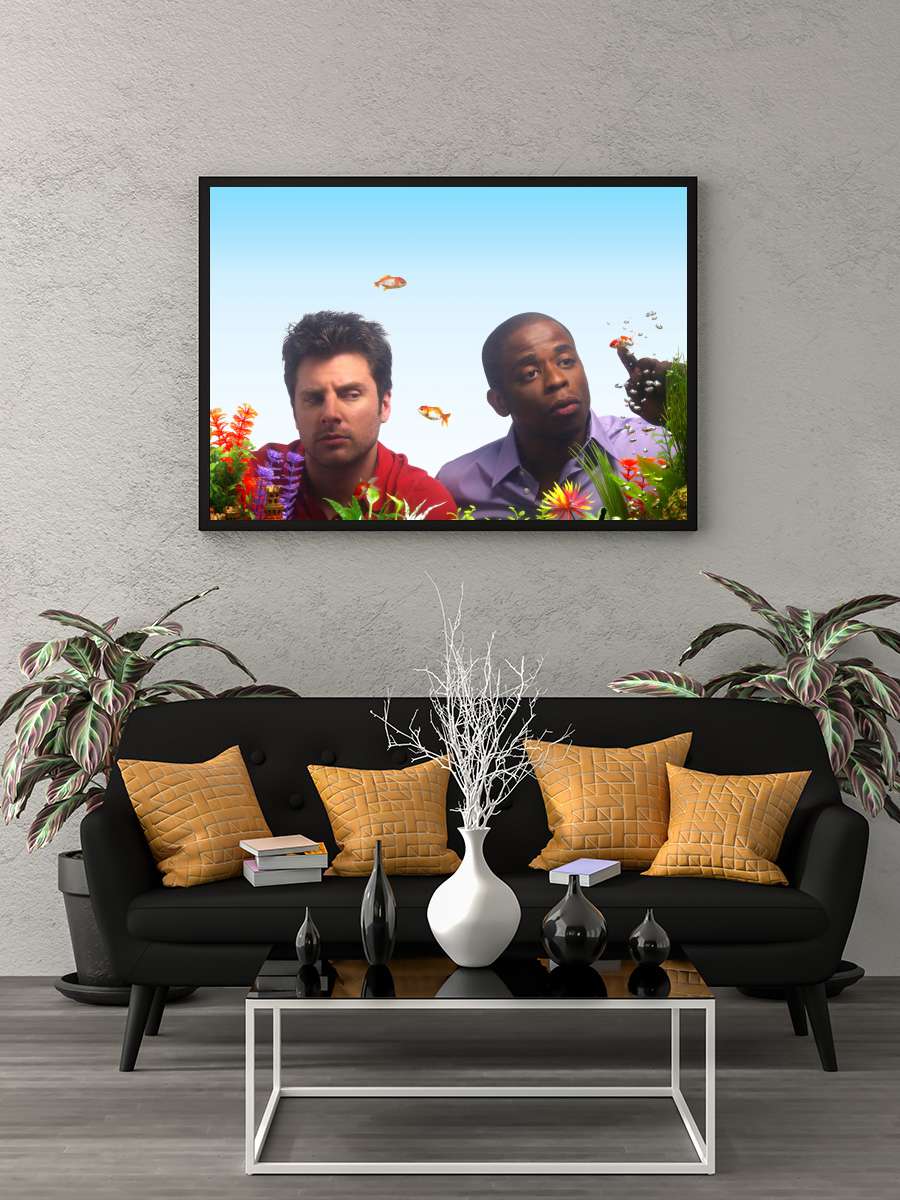 Psych Dizi Tablo Siyah Çerçeveli Dizi Poster Duvar Tablo