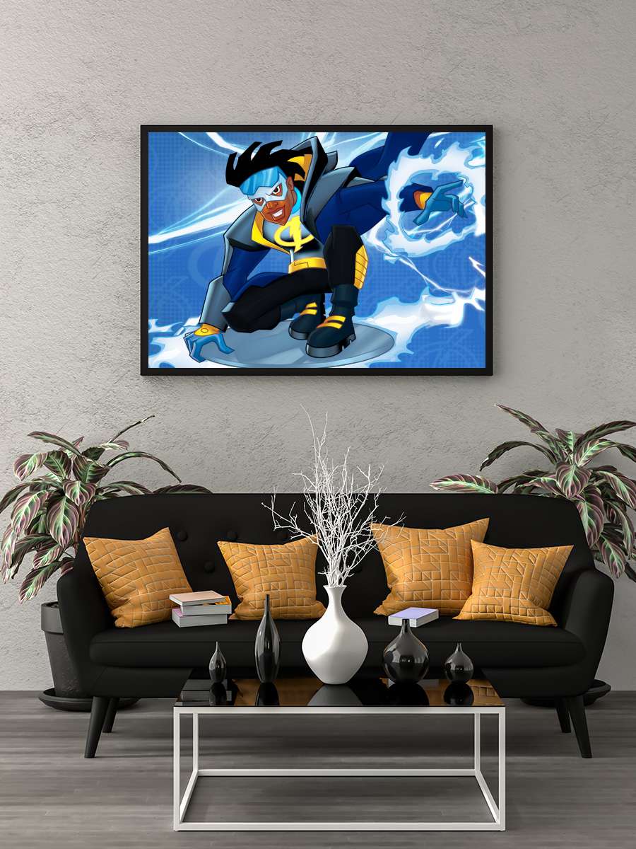 Static Shock Dizi Tablo Siyah Çerçeveli Dizi Poster Duvar Tablo