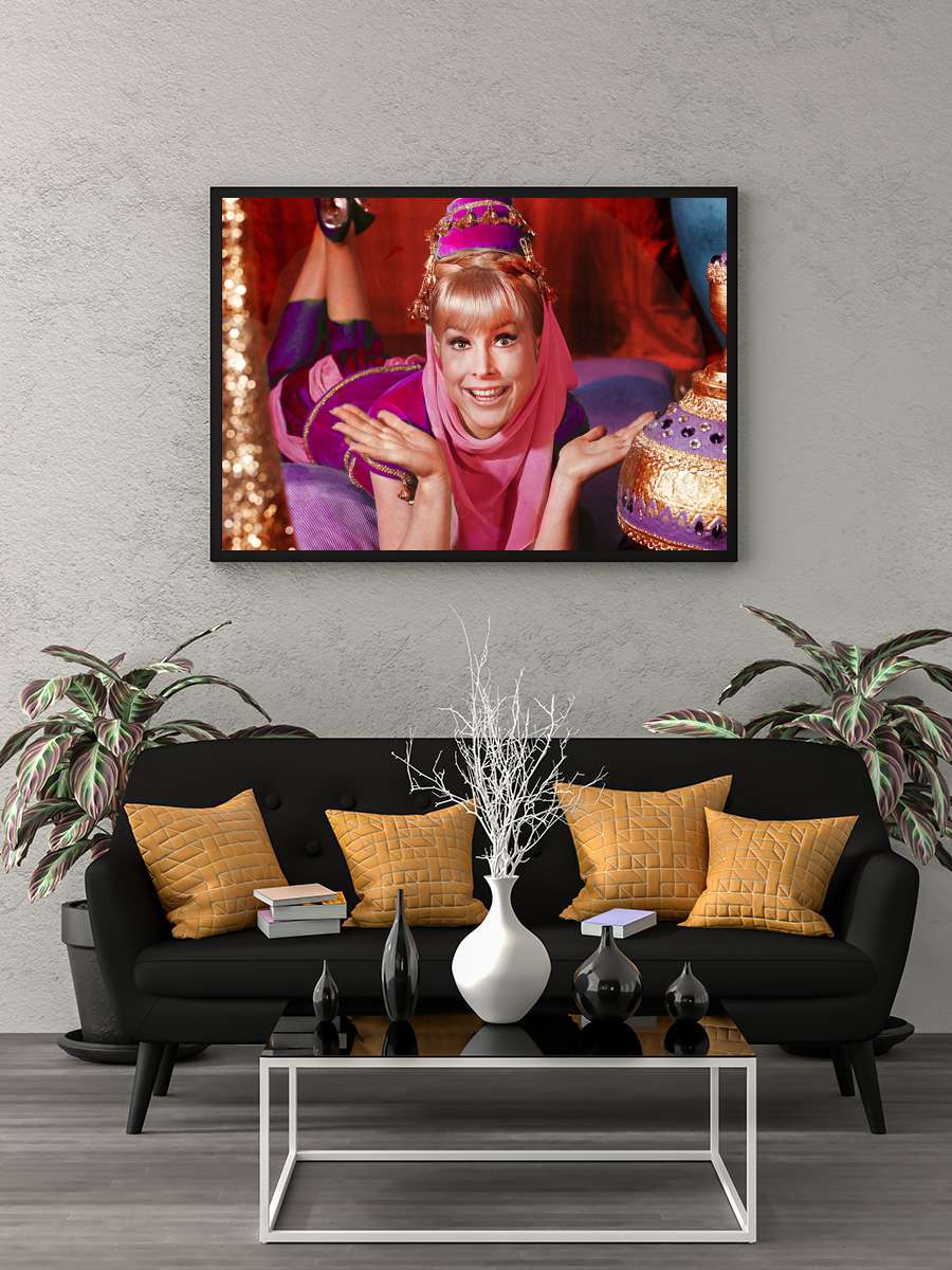 I Dream of Jeannie Dizi Tablo Siyah Çerçeveli Dizi Poster Duvar Tablo