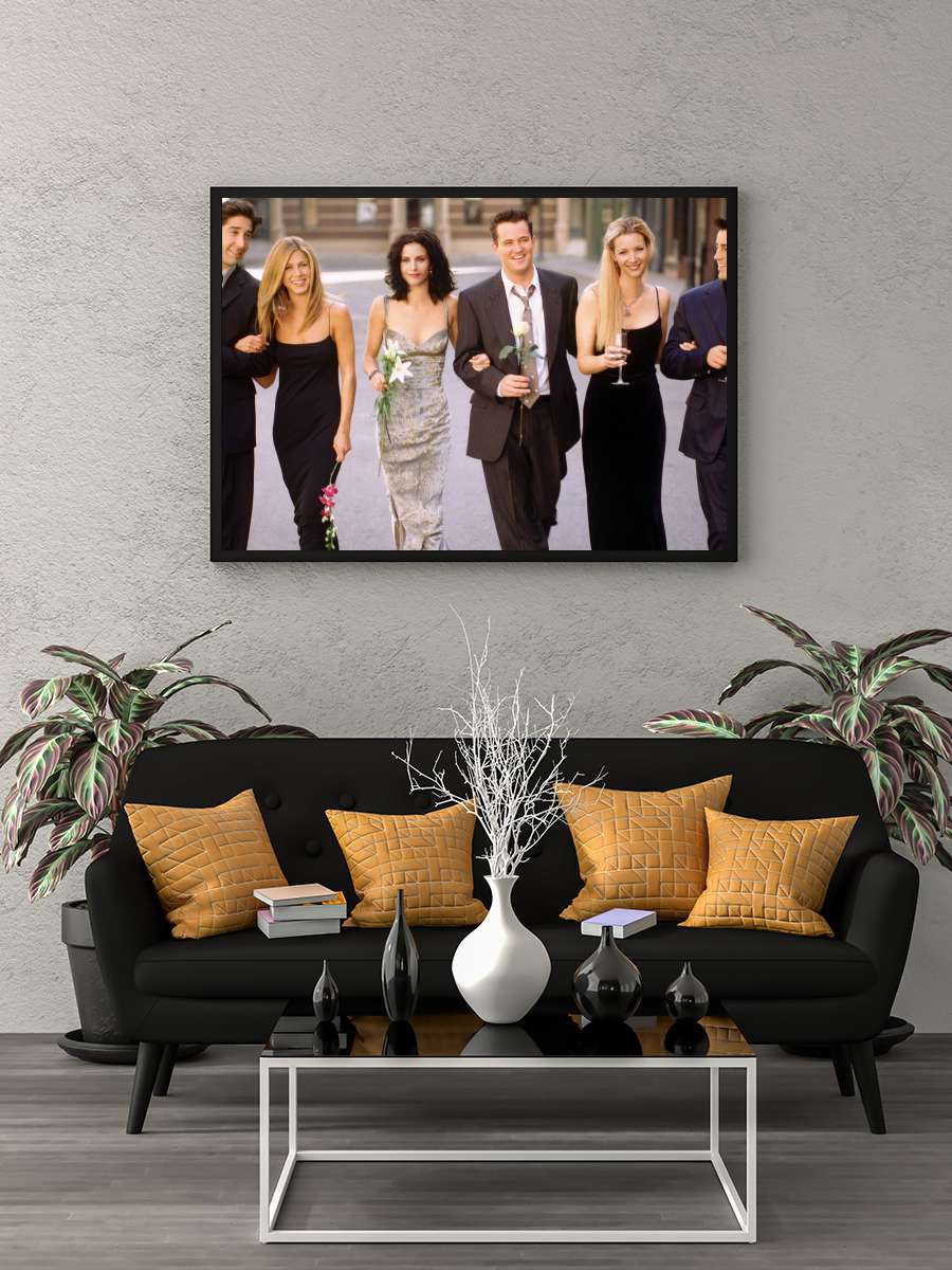 Friends Dizi Tablo Siyah Çerçeveli Dizi Poster Duvar Tablo