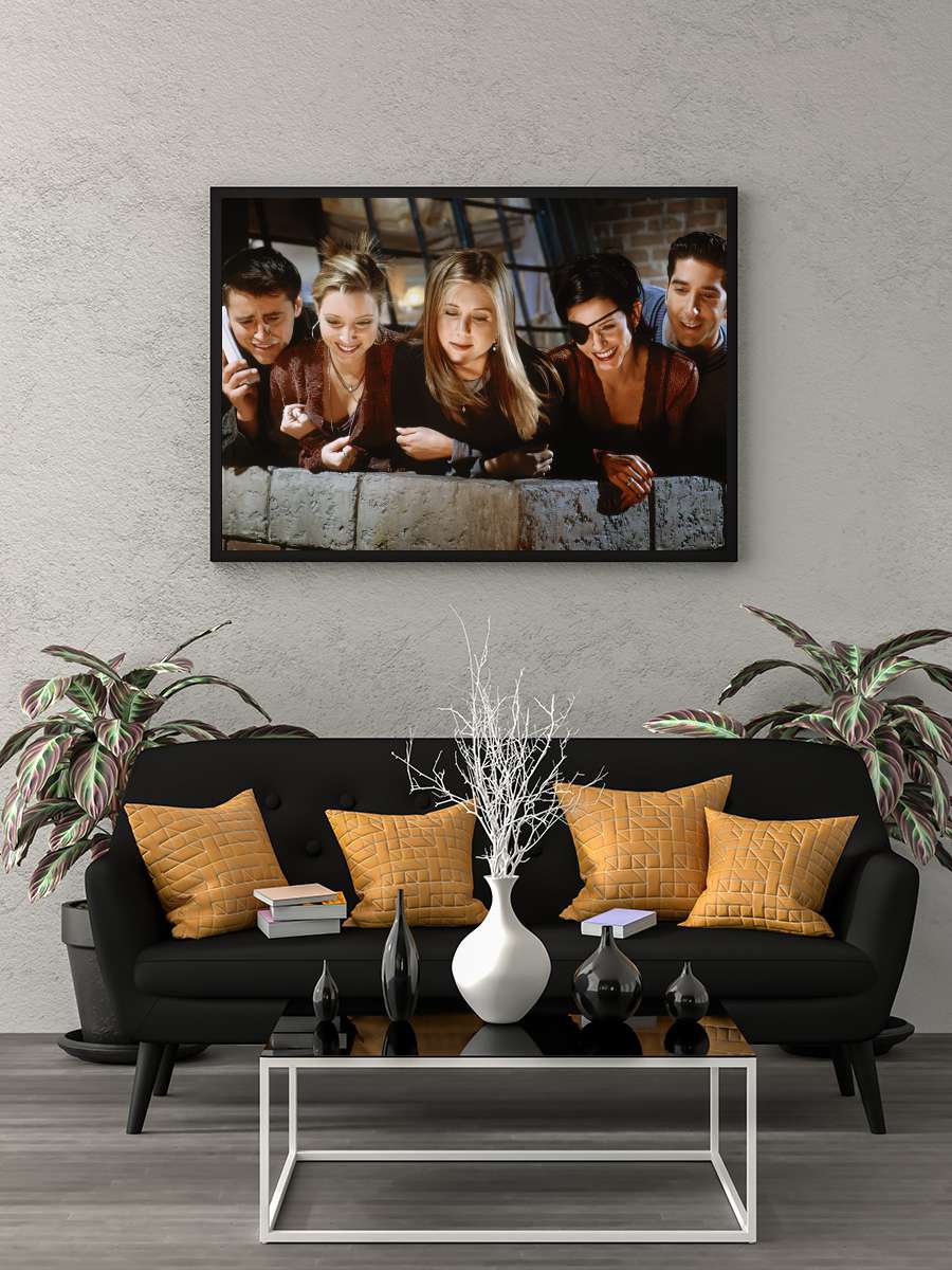 Friends Dizi Tablo Siyah Çerçeveli Dizi Poster Duvar Tablo