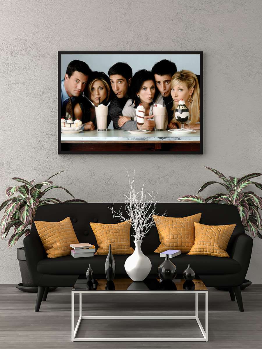 Friends Dizi Tablo Siyah Çerçeveli Dizi Poster Duvar Tablo