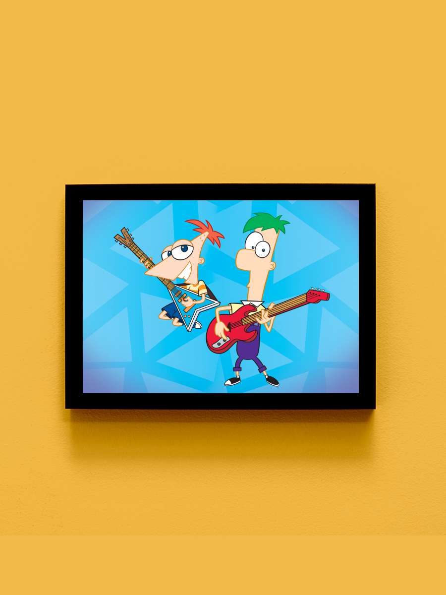 Phineas ve Förb - Phineas and Ferb Dizi Tablo Siyah Çerçeveli Dizi Poster Duvar Tablo