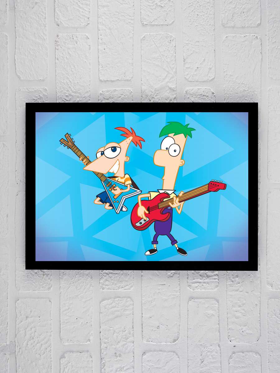 Phineas ve Förb - Phineas and Ferb Dizi Tablo Siyah Çerçeveli Dizi Poster Duvar Tablo