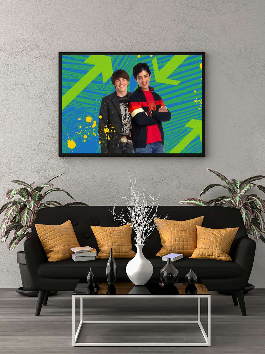 Drake & Josh Dizi Tablo Siyah Çerçeveli Dizi Poster Duvar Tablo