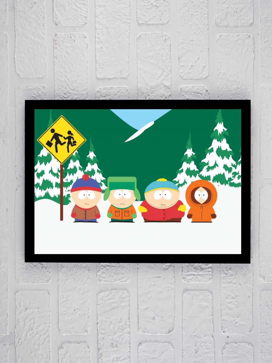 South Park Dizi Tablo Siyah Çerçeveli Dizi Poster Duvar Tablo