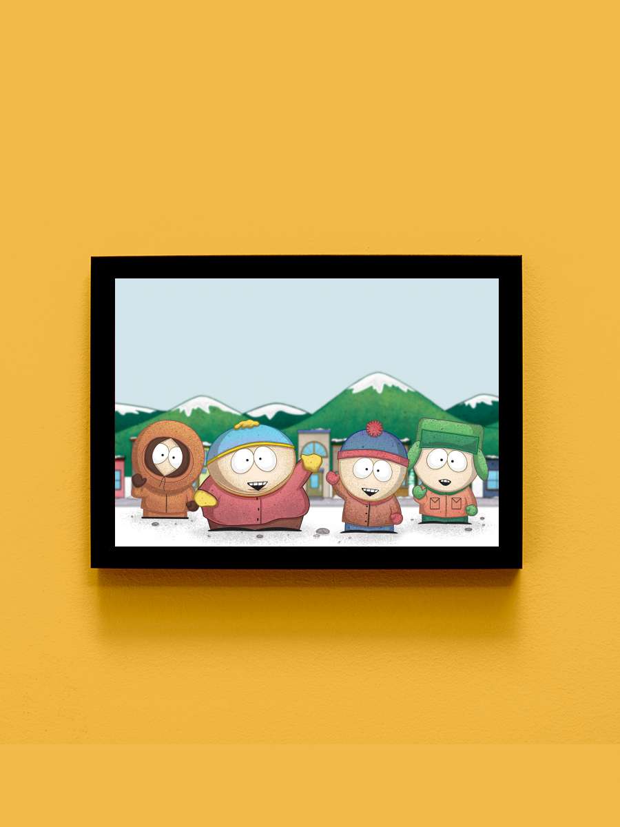 South Park Dizi Tablo Siyah Çerçeveli Dizi Poster Duvar Tablo