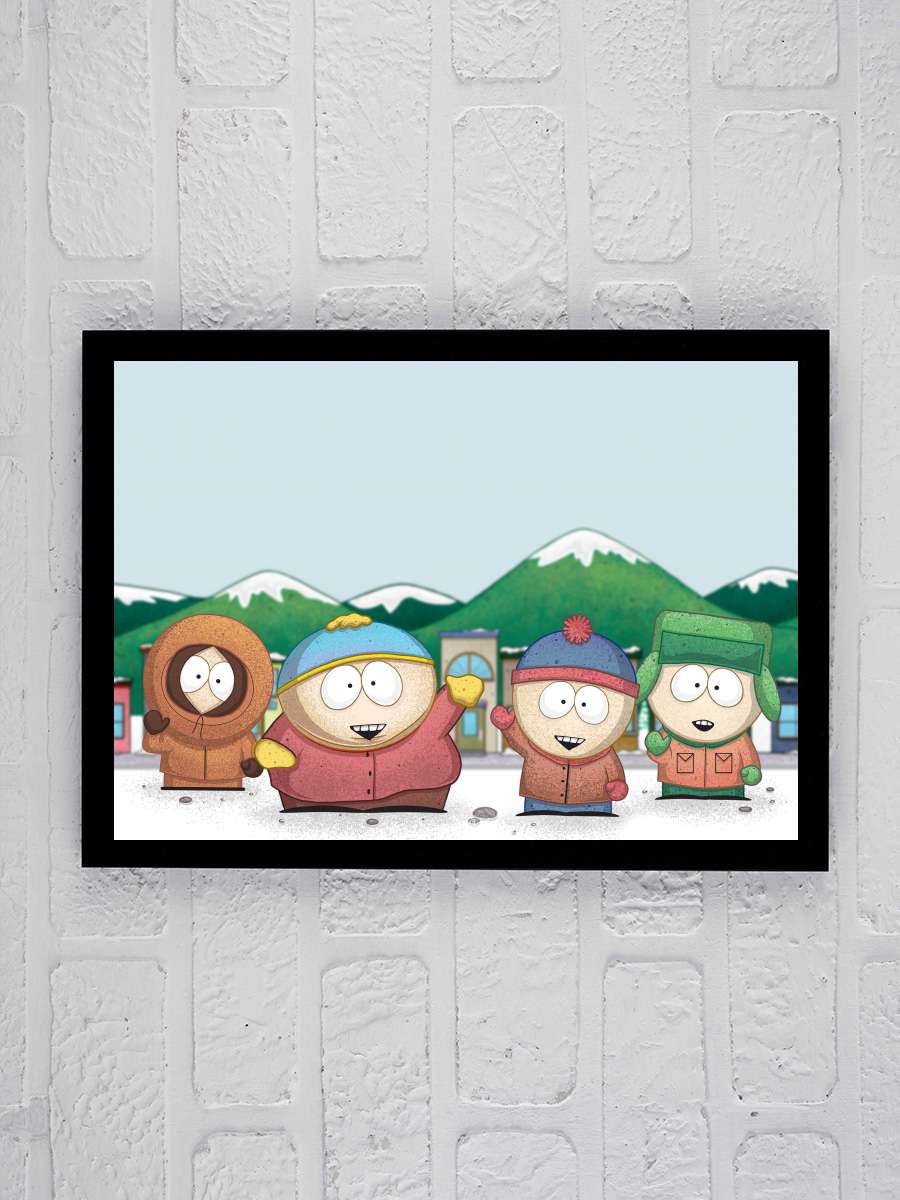 South Park Dizi Tablo Siyah Çerçeveli Dizi Poster Duvar Tablo