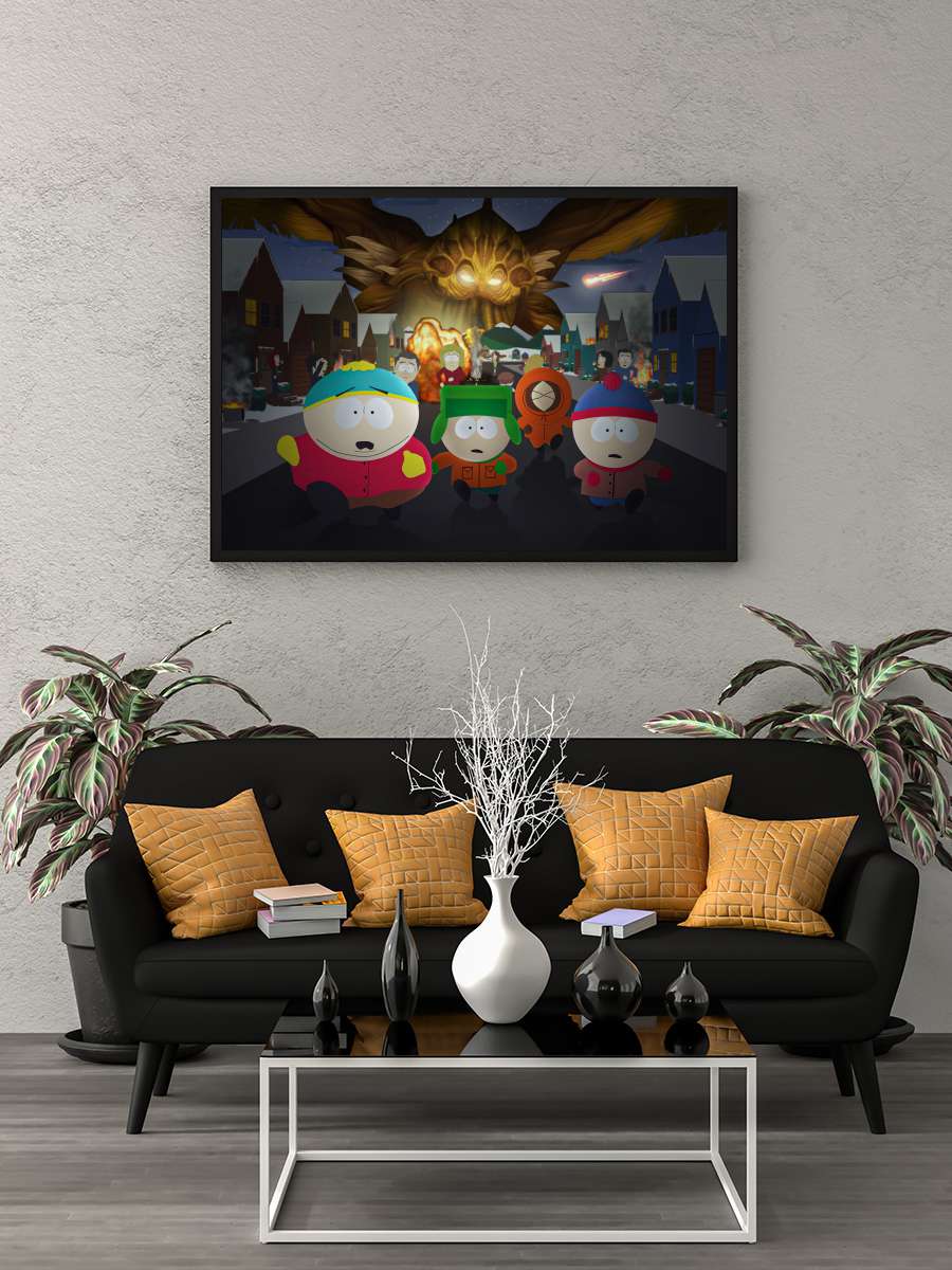 South Park Dizi Tablo Siyah Çerçeveli Dizi Poster Duvar Tablo