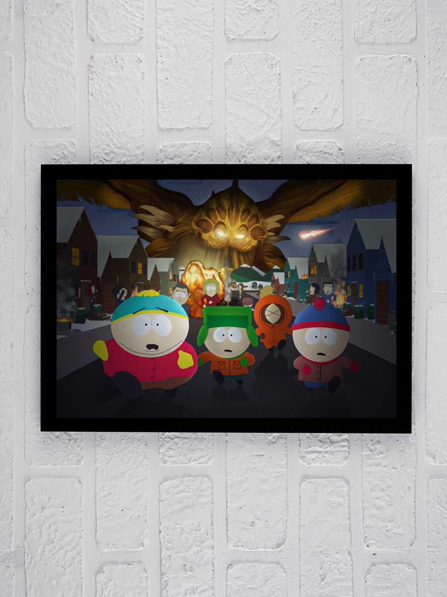 South Park Dizi Tablo Siyah Çerçeveli Dizi Poster Duvar Tablo