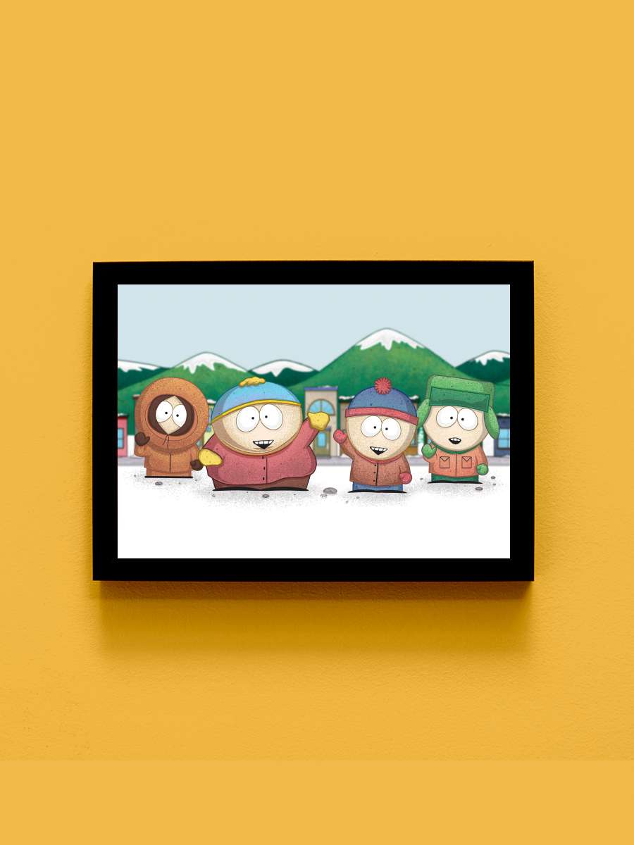 South Park Dizi Tablo Siyah Çerçeveli Dizi Poster Duvar Tablo