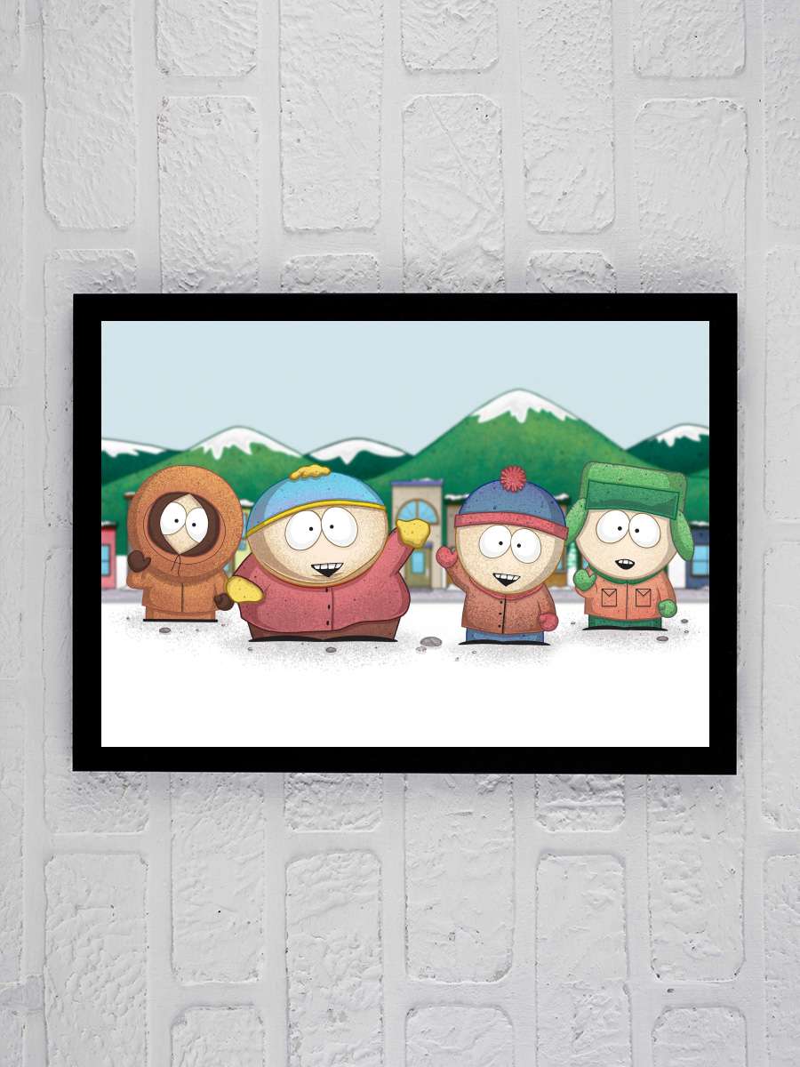 South Park Dizi Tablo Siyah Çerçeveli Dizi Poster Duvar Tablo