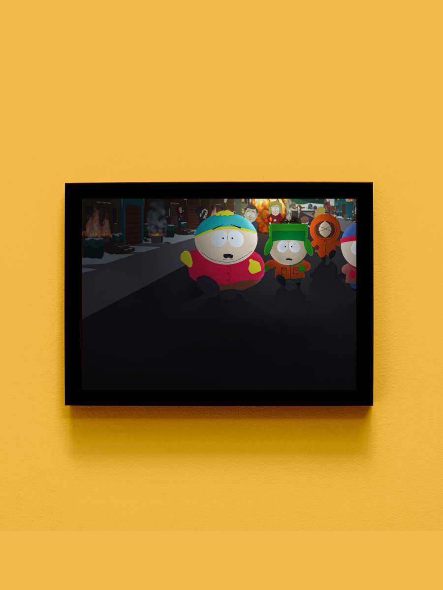 South Park Dizi Tablo Siyah Çerçeveli Dizi Poster Duvar Tablo